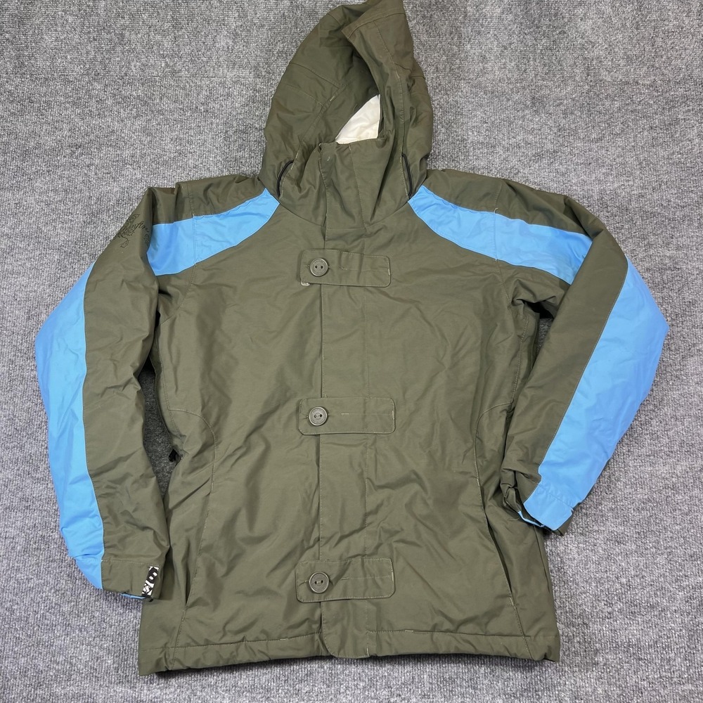 Bonfire Reign Jacket Womens Medium Green Blue Hooded Insulated Ski Snowboard